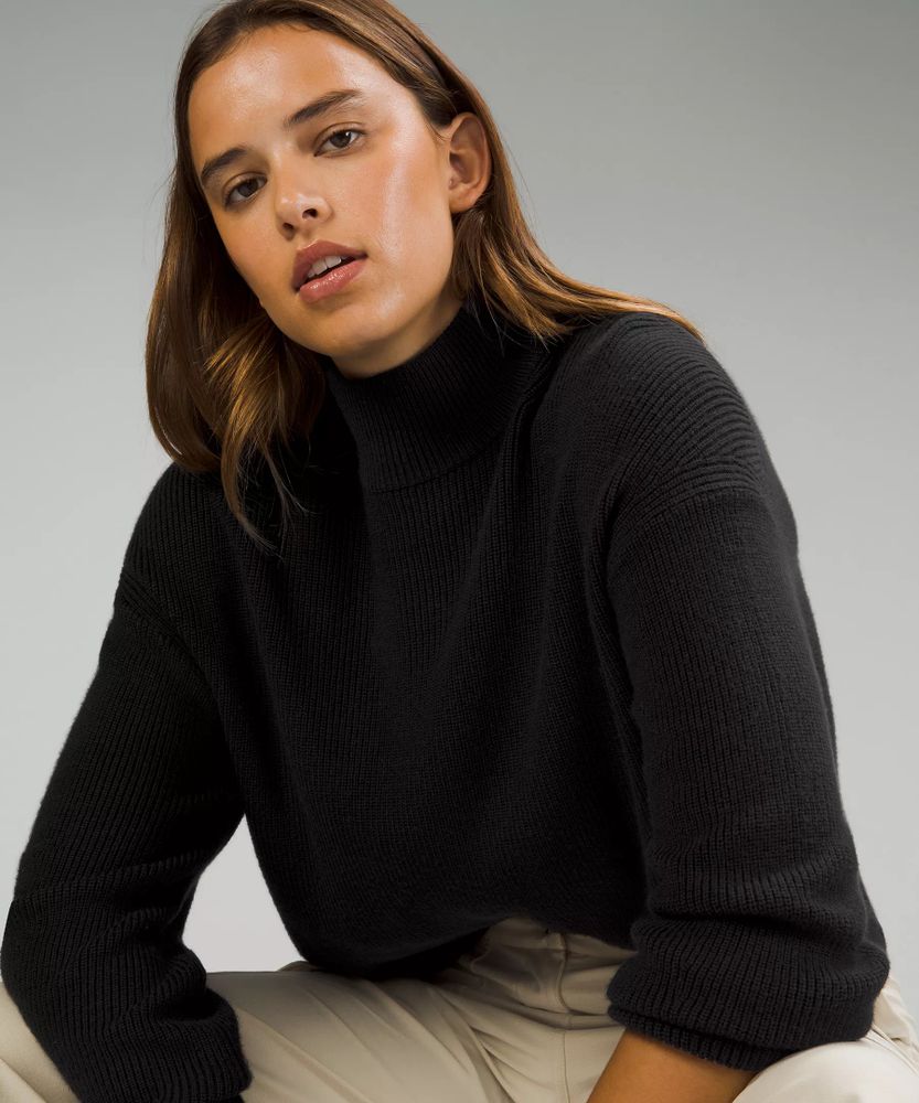 Black ribbed sweater outlet women's