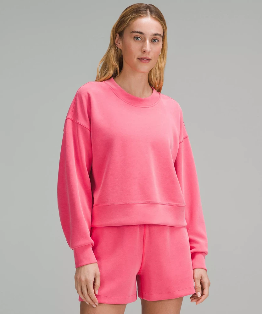 Lululemon good Perfectly Oversized Cropped Crew *Softstreme Pink Blossom