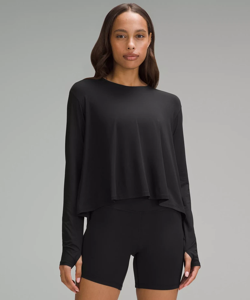 Black long sleeve flowy top online