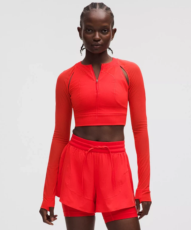 Lululemon athletica Mesh Cropped Long-Sleeve Shirt *SLNSH