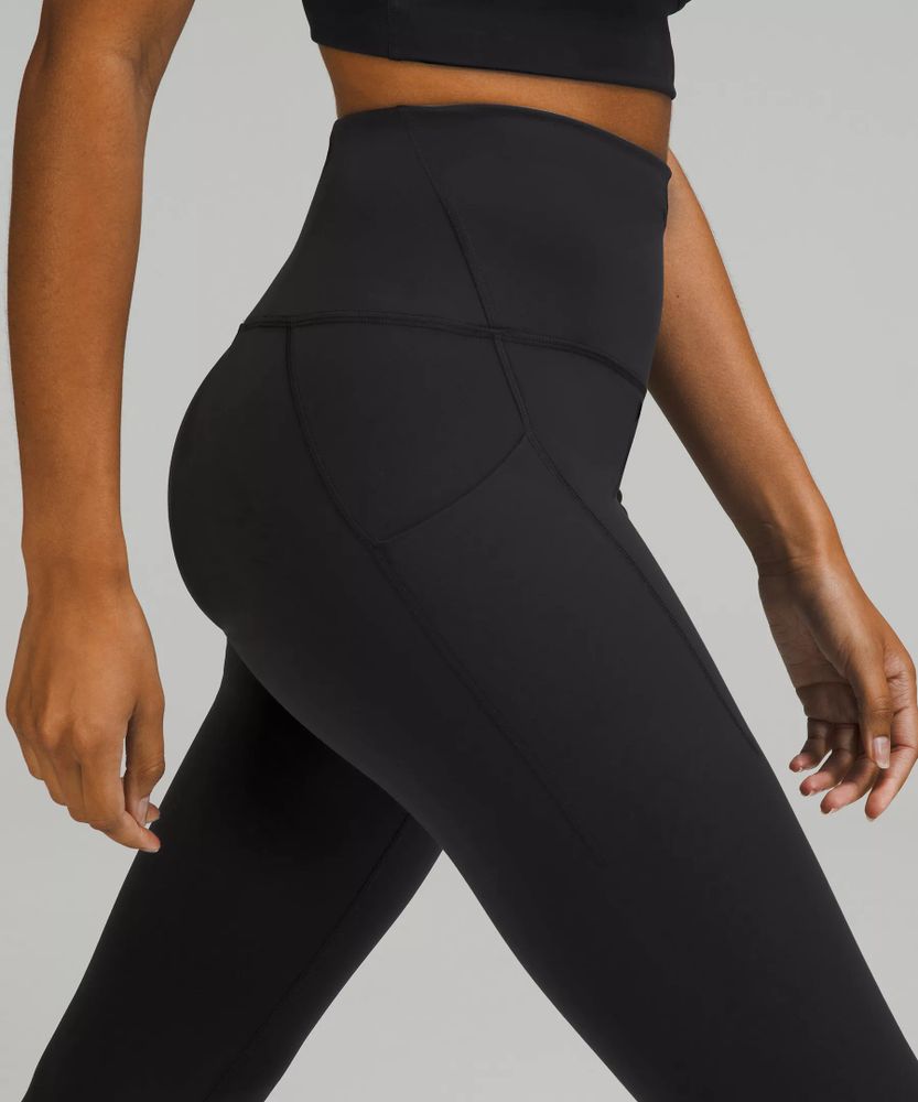 Lululemon wunder deals train high rise crop with pockets 23”