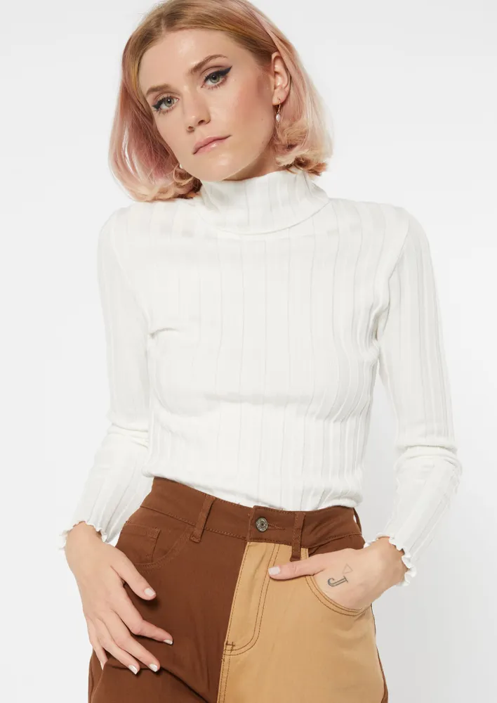 Ivory hot sale ribbed turtleneck