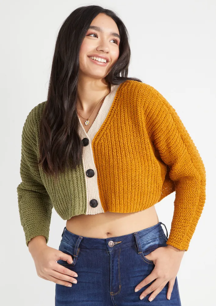 Chenille discount mustard cardigan