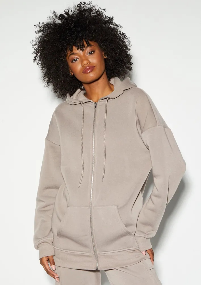 Rue21 Essential Stone Zip Up Hoodie Hamilton Place