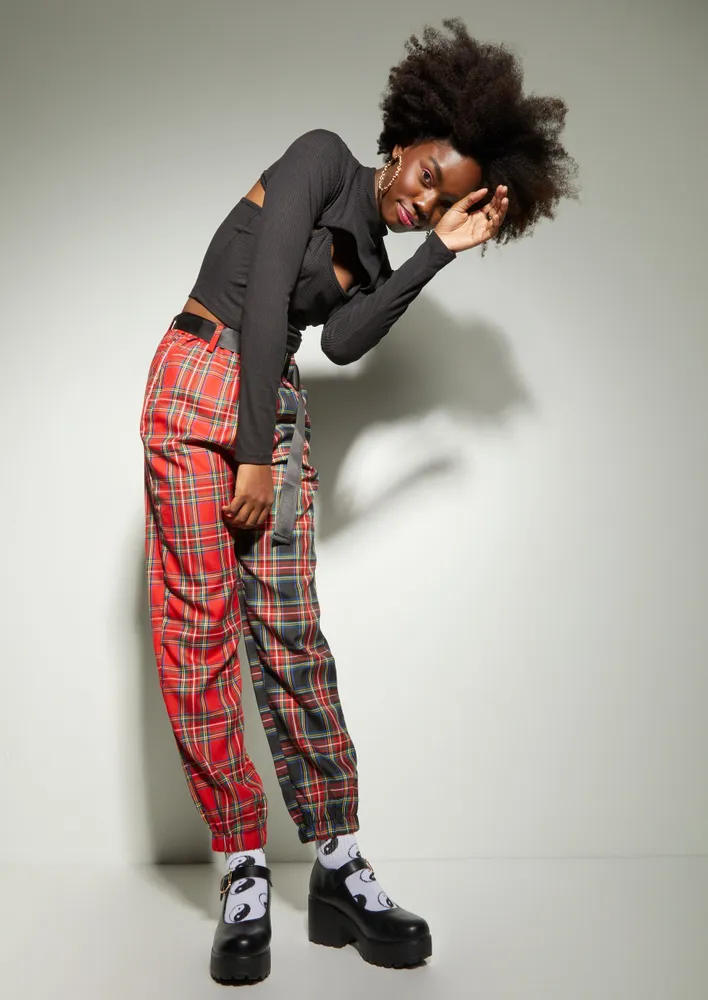 Split on sale plaid pants