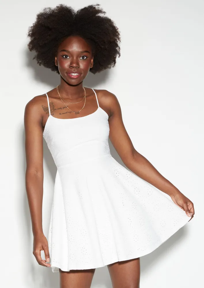 White deals skater dress