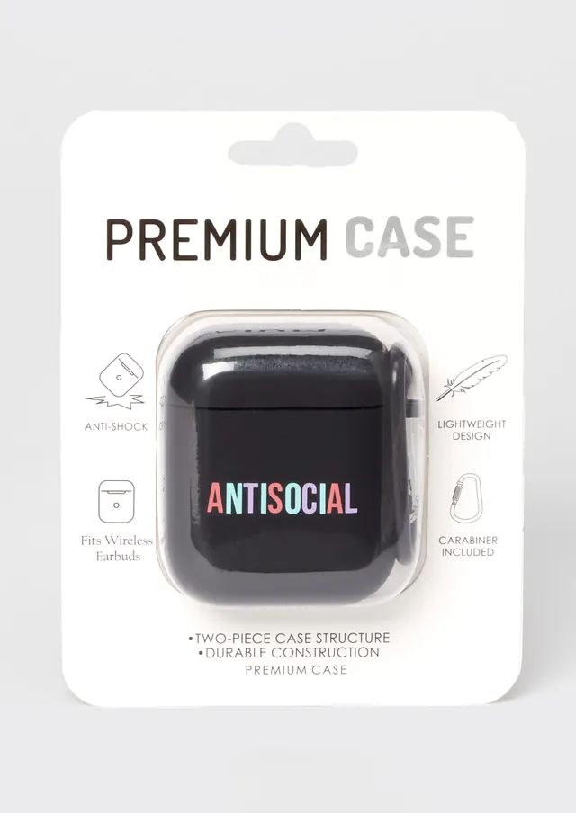 Rue21 Black Antisocial Wireless Earbud Case Brazos Mall