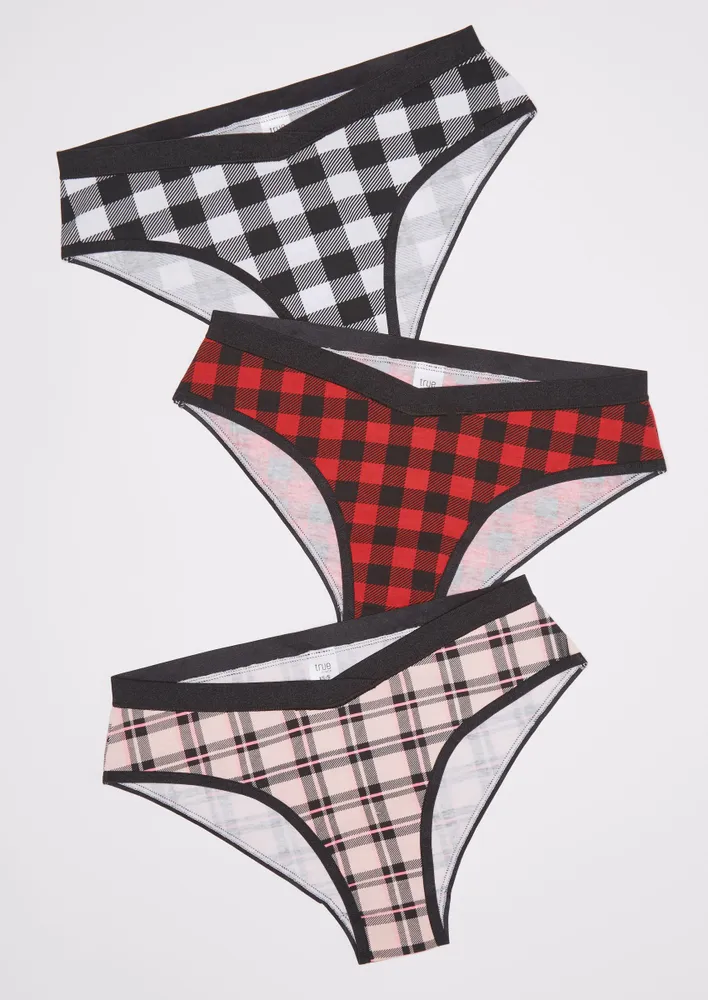 Rue21 3 Pack Buffalo Plaid Cross Front Bikini Undies Pueblo Mall