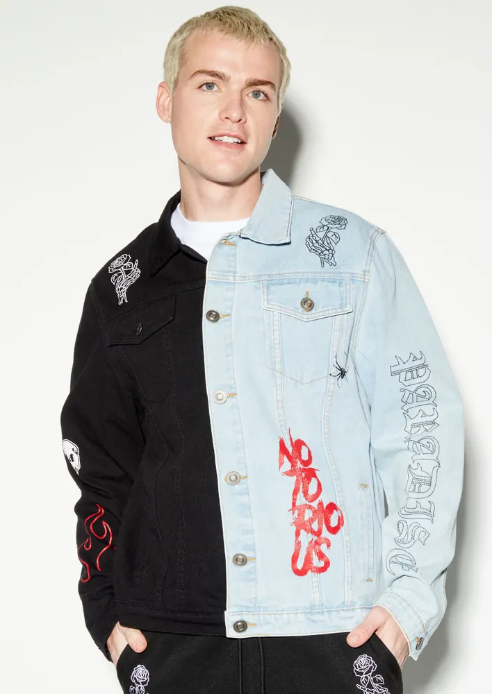 Denim best sale graphic jacket