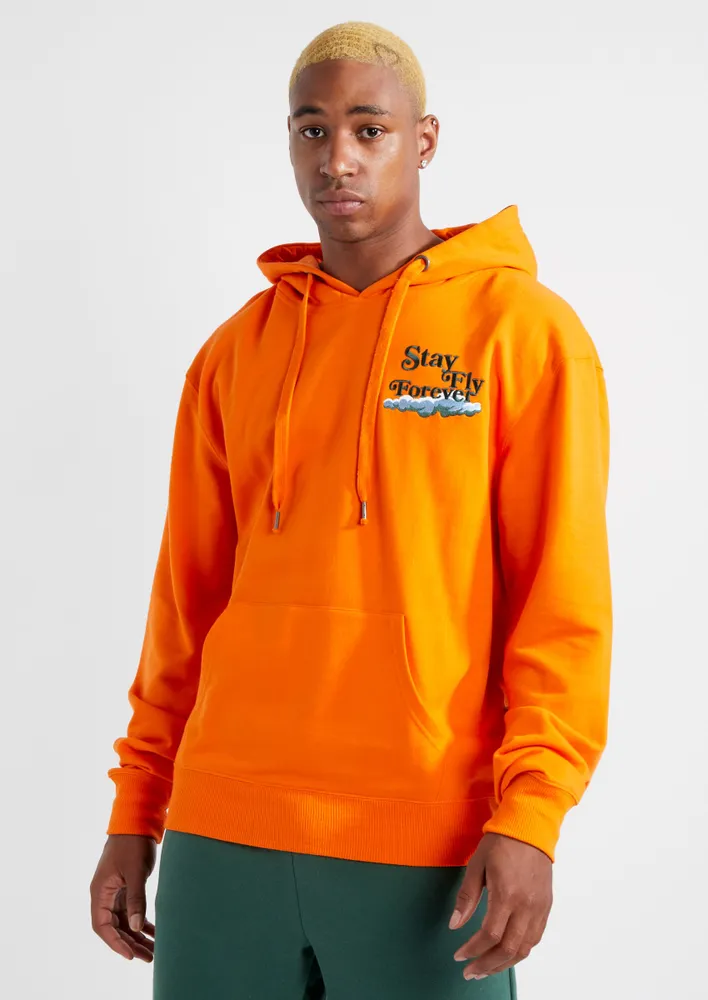 Orange best sale graphic hoodie