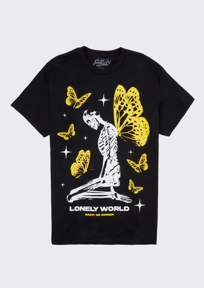 Rue21 Lonely World Skeleton Butterfly Graphic Tee | Hamilton Place