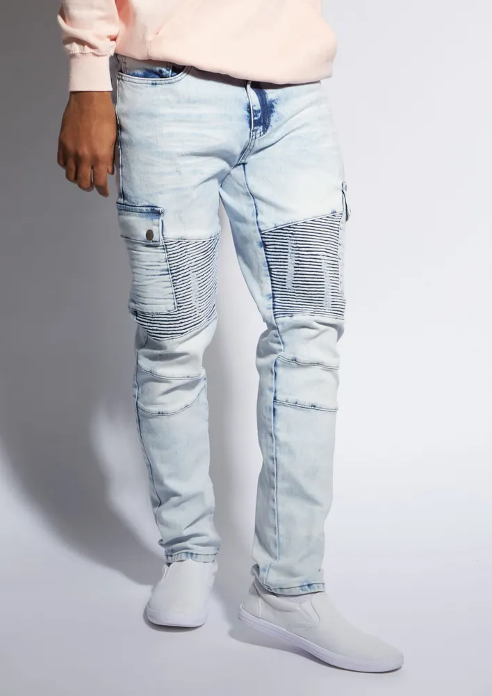 Light washed deals moto jeans