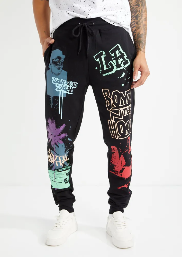 Graphic joggers best sale