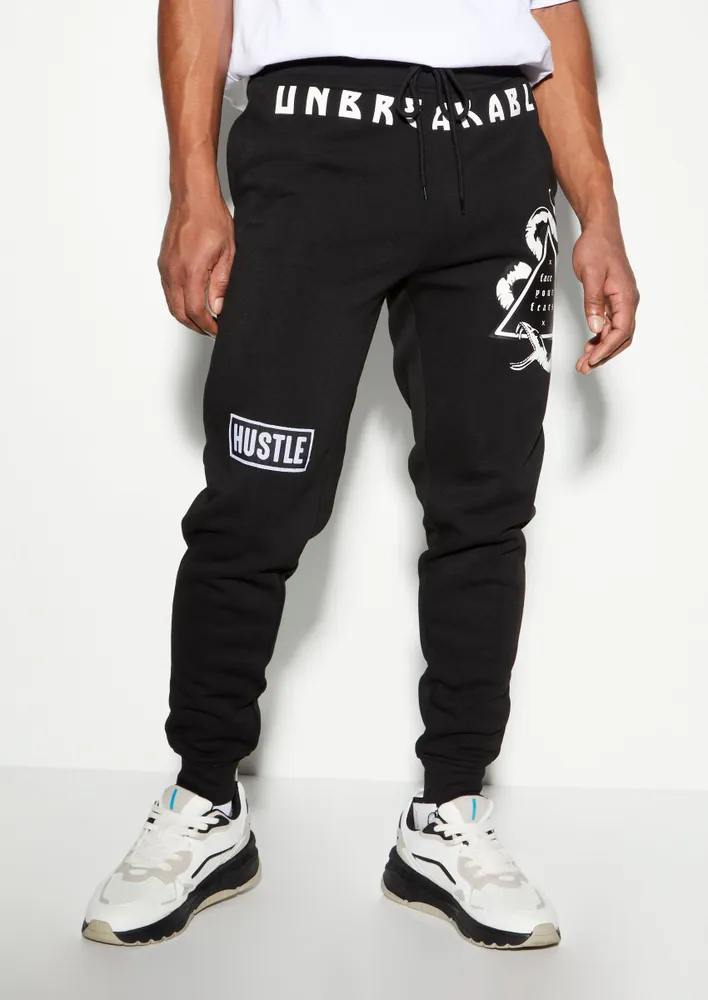 Graphic joggers cheap