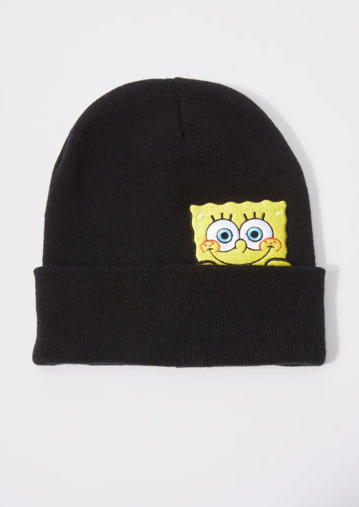 Rue21 Black SpongeBob Embroidered Beanie Connecticut Post Mall