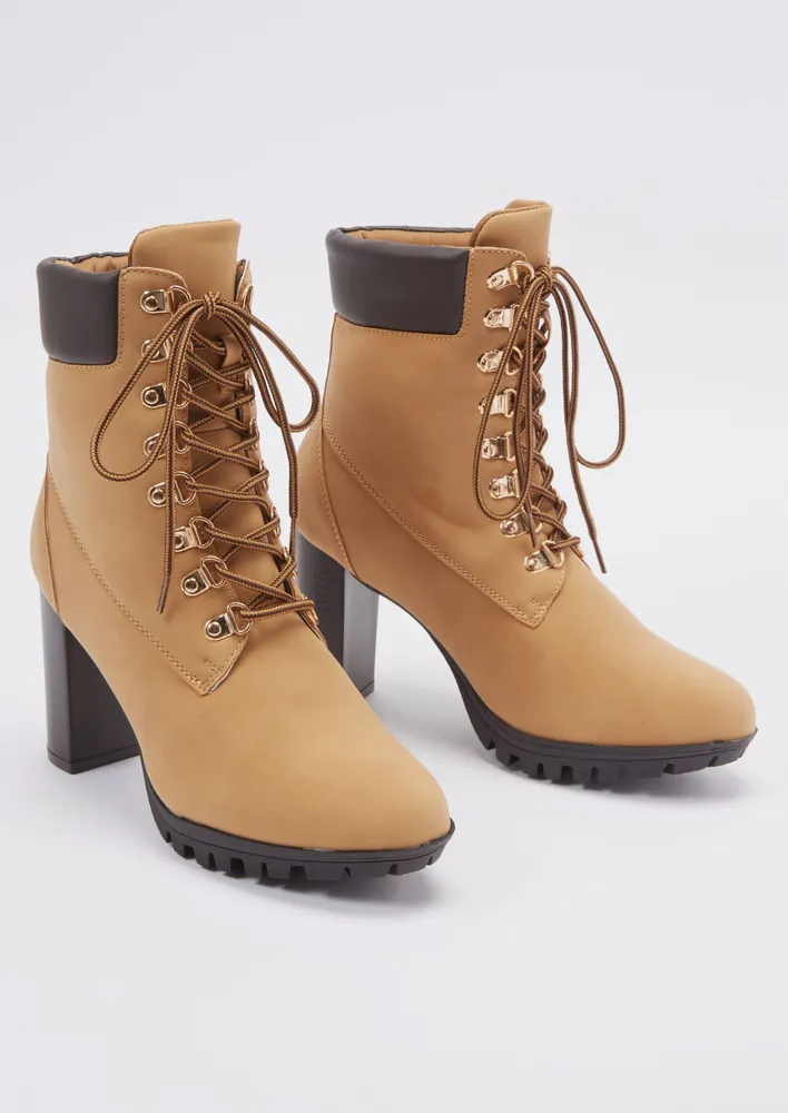 Heeled hotsell construction boots