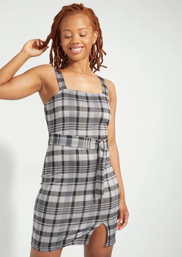 Plaid store dress hollister