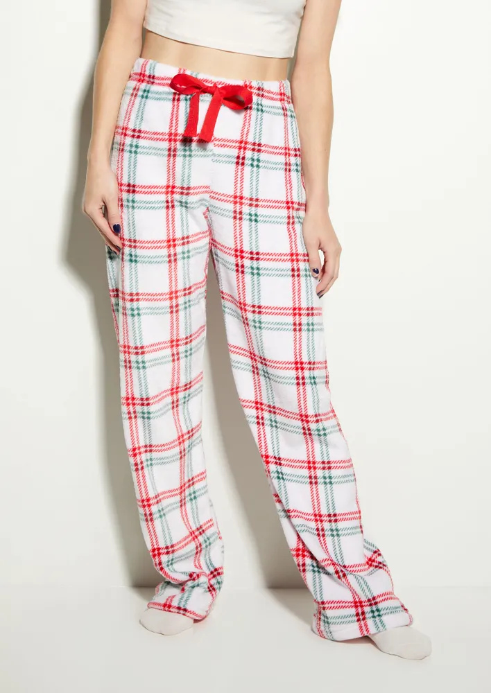 White plaid pj pants new arrivals