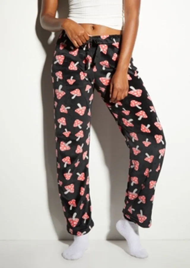 Rue21 Black Mushroom Print Plush Pajama Pants Pueblo Mall