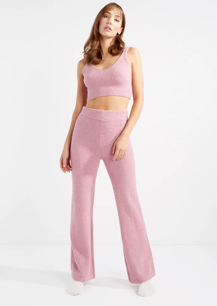 Rue21 Light Pink Teddy Knit Flare Pants Pueblo Mall