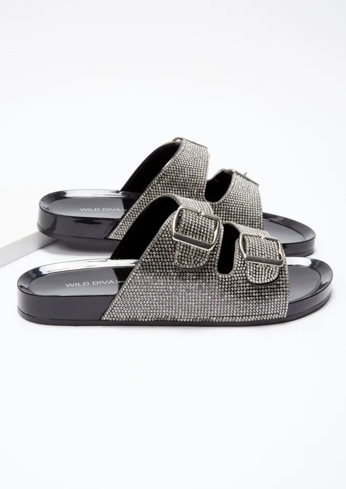 Double buckle hot sale jelly sandals