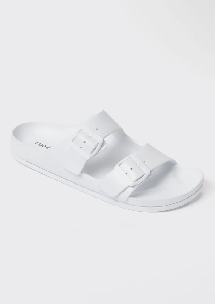 White sandals sales double strap