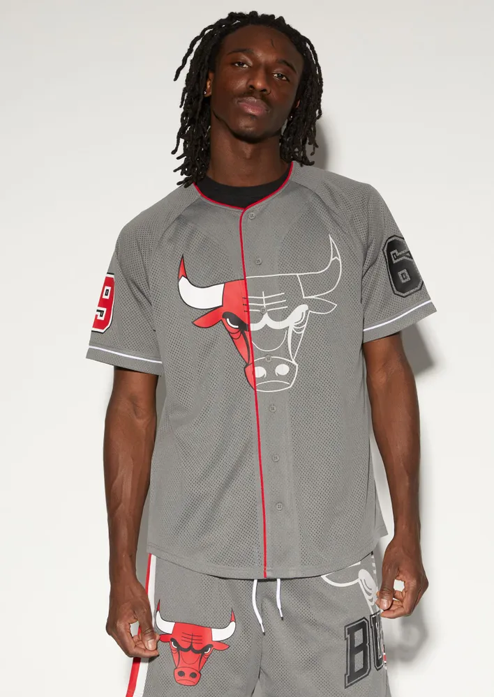 Chicago bulls button down hot sale jersey