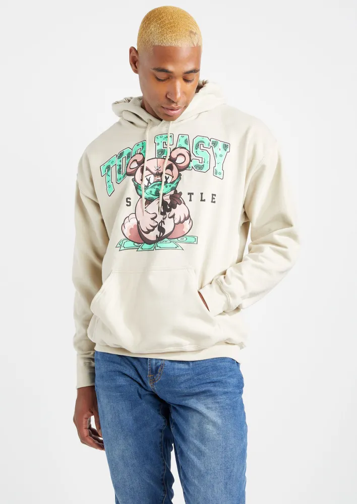 Rue21 Too Easy Money Bear Graphic Hoodie Connecticut Post Mall