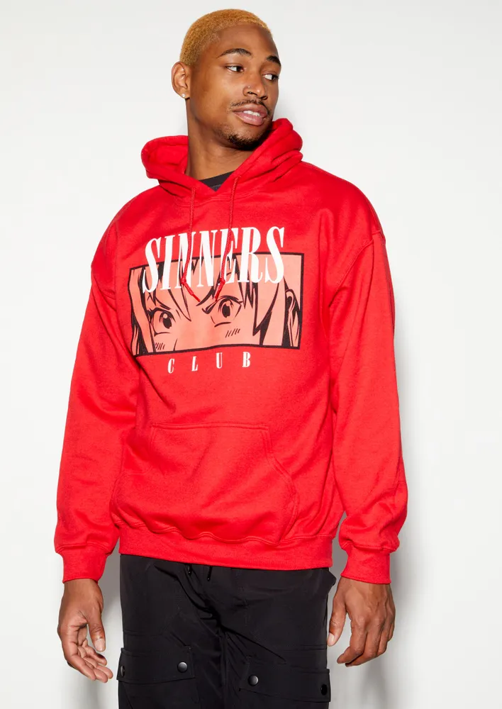 Rue21 Red Sinners Club Anime Graphic Hoodie Brazos Mall