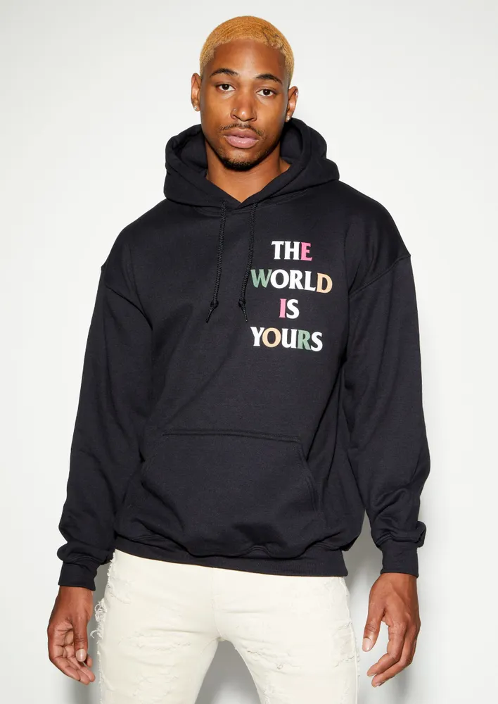 Rue21 The World Is Yours Floral Graphic Hoodie | Pueblo Mall