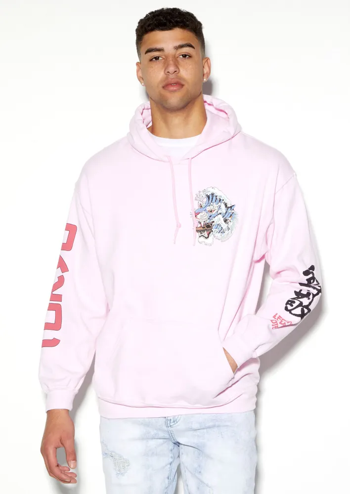 Graphic best sale pink hoodie