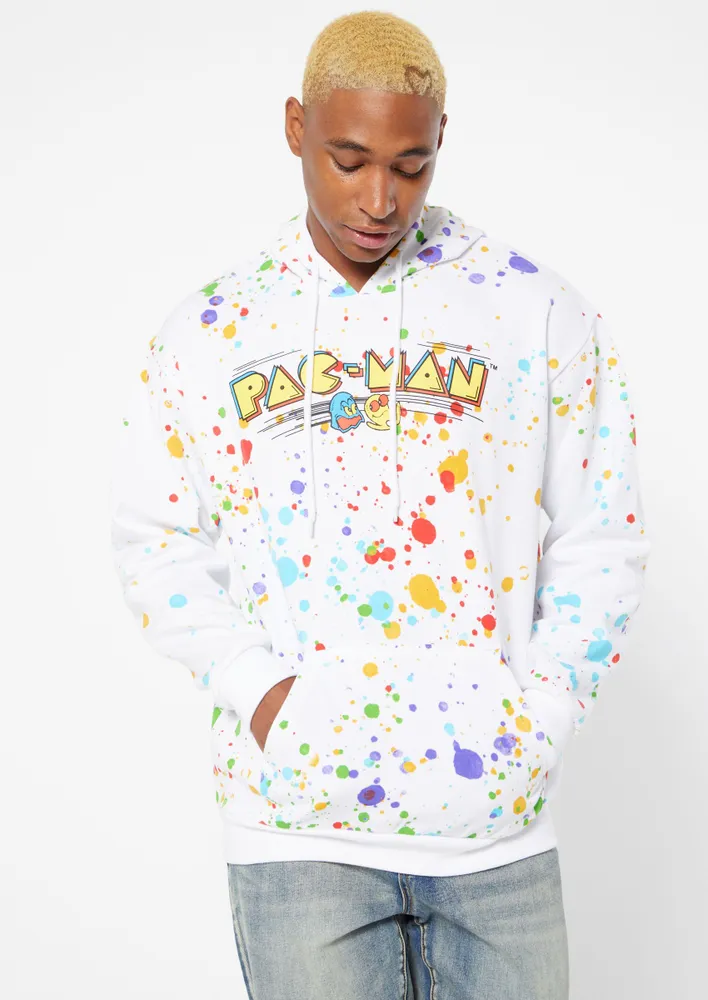 White hoodie with paint splatter new arrivals