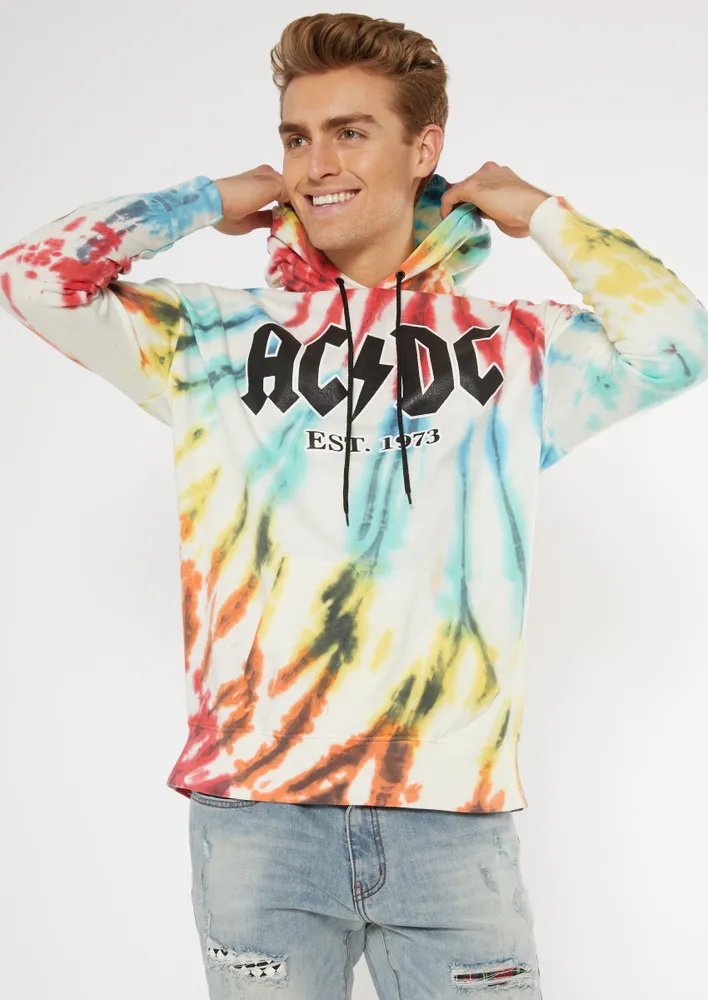 Ac dc store tie dye hoodie