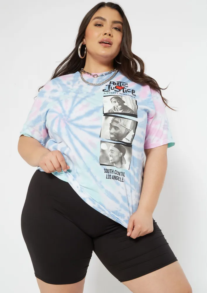 Rue21 Plus Blue Tie Dye Poetic Justice Graphic Tee Hamilton Place