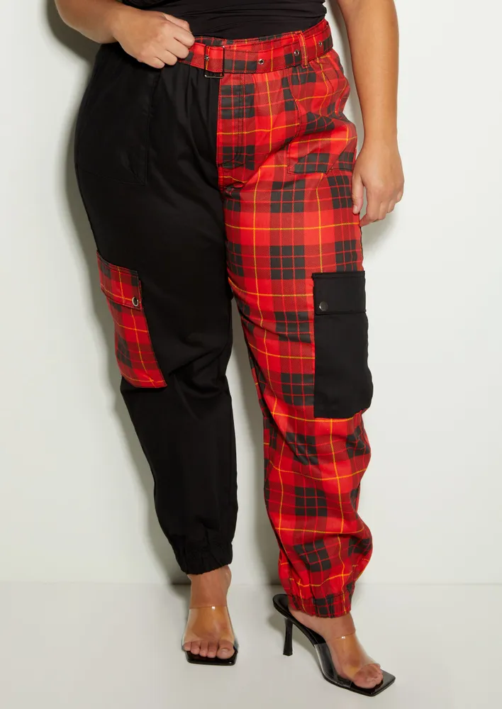 Plaid discount print joggers