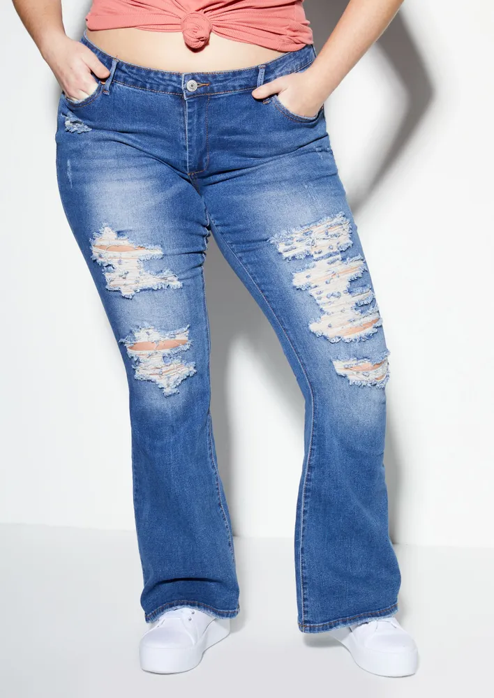 Calça jeans flare store clara