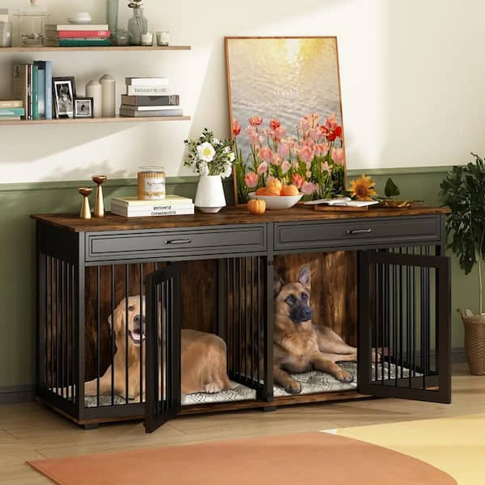 Large dog cage for 2 dogs best sale