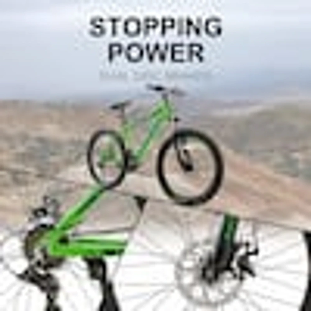 24 in. Elecony Green Saver100 Aluminum Shimano 21 Speed Mountain Bicycle  with Dual Disc Brakes and Front Suspension MTB