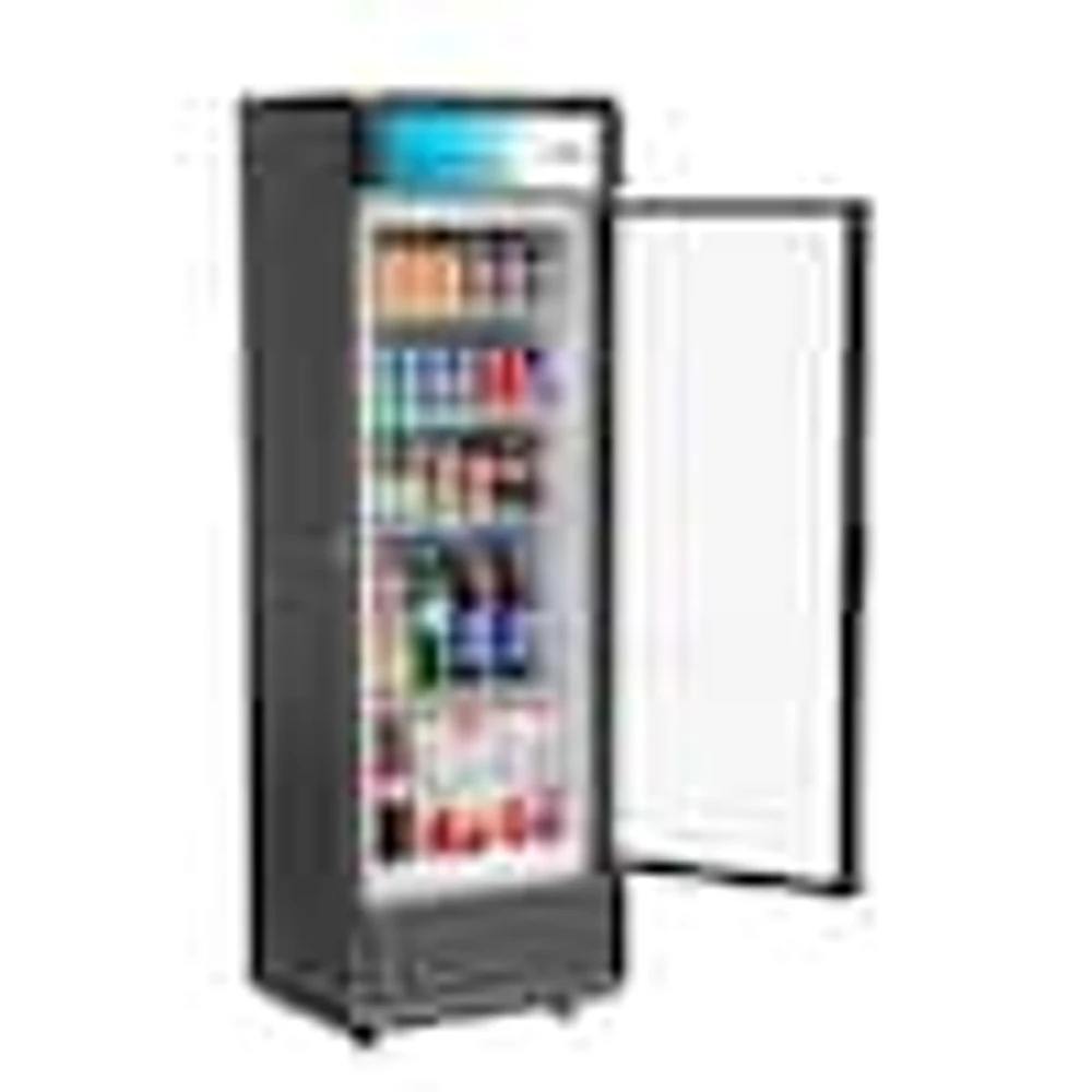 9 cu. ft. Commercial Upright Display Refrigerator Glass Door Merchandiser  with LED Lighting in Black