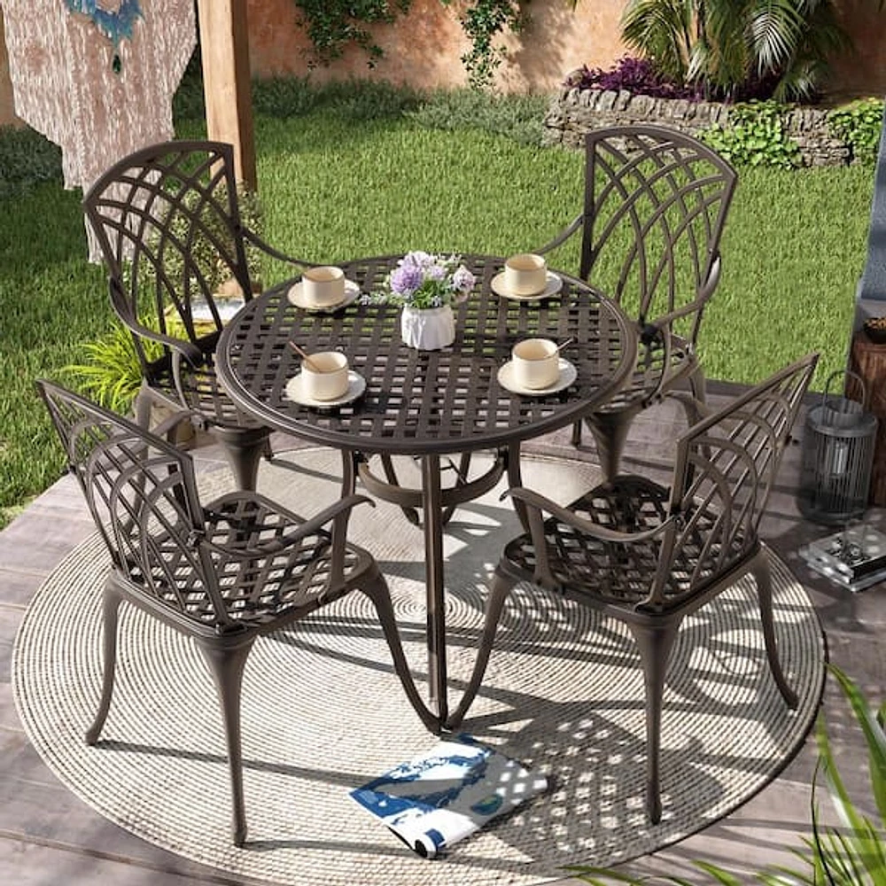 5 piece outdoor dining set with umbrella sale