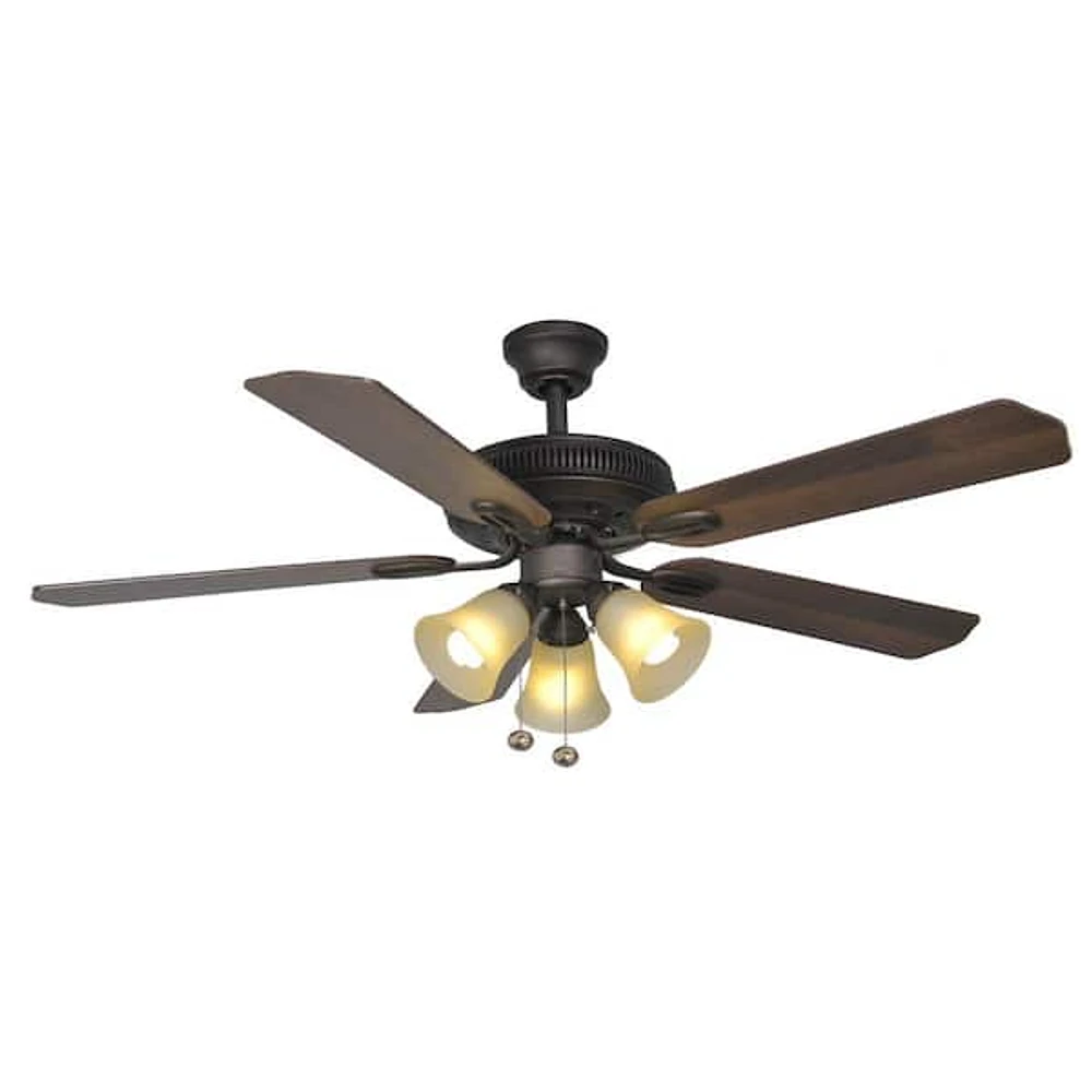 Hampton Bay store Menage 52 in. LED Indoor Low Profile Oil-Rubbed Bronze Ceiling Fan w