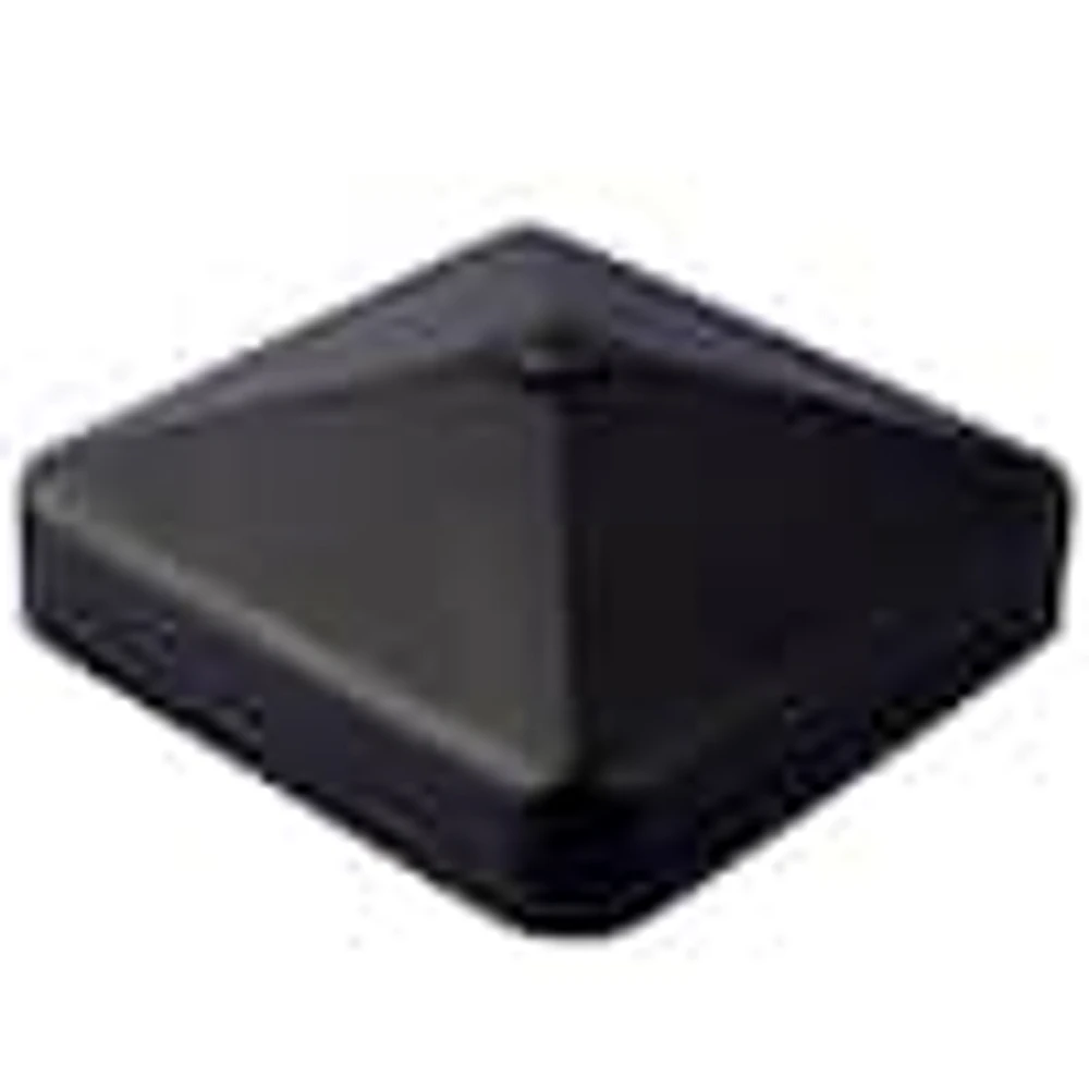 Fence Armor 4 in. x 4 in. Universal Black Metal Post Cap, fits 33/8 in