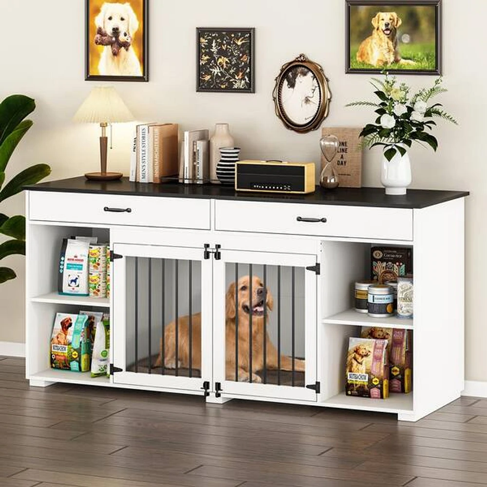 Dog crate furniture with storage best sale