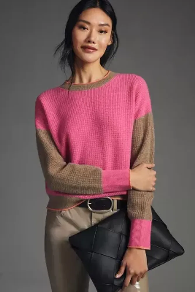 Colorblock cashmere shop sweater