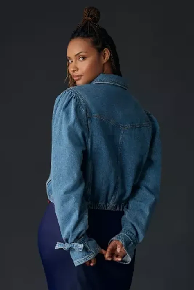 Maeve Puff-Sleeve Denim Bomber Jacket | Mall of America®