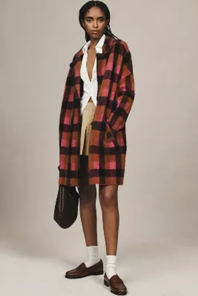 Nvlt plaid 2024 long coat