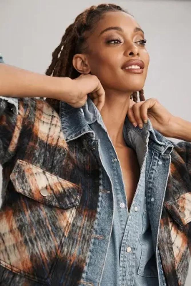 Pilcro Plaid Denim Mix Jacket | Mall of America®