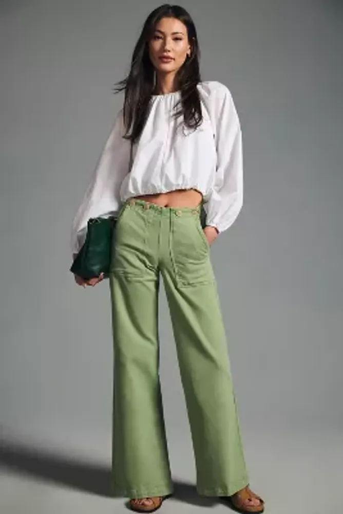 Wide leg shop utility trousers