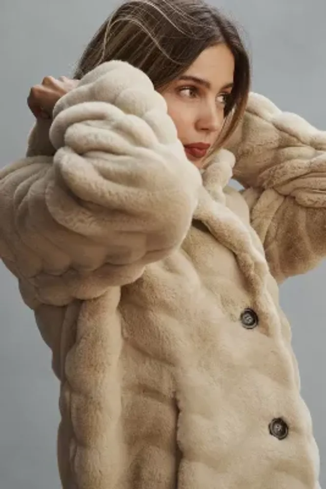 Womens cream clearance faux fur coat