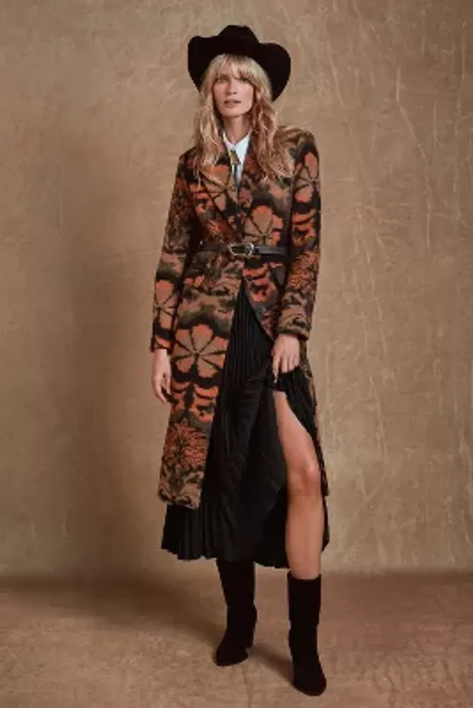 Printed overcoat hotsell